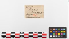 Etiketten zu Bronzegürtelhaken (NHMW-PRAE-023770)